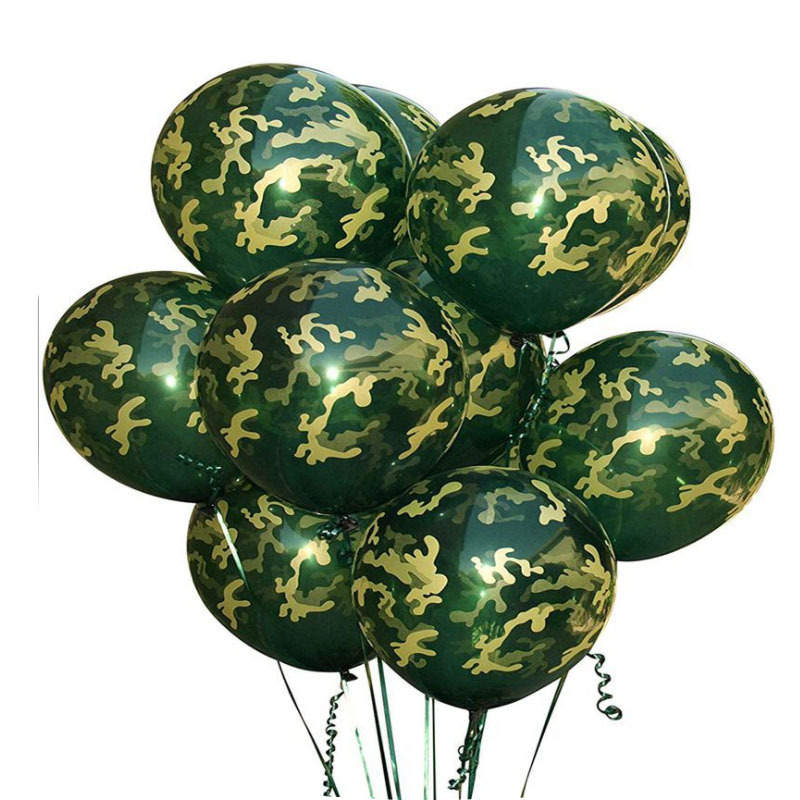 10Pcs High Quality Latex 12 Inch Camouflage Balloons for Outdoors Themed Hunting or Military Celebration or Party