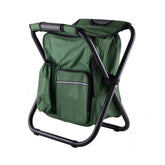 Multifunctional Backpack Folding Chair Outdoor Gear Camping Stool-Army Green