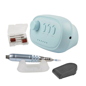 Electric Nail Drill Kit Manicure Pen Polisher for Exfoliating Nail Removing Tools-Blue