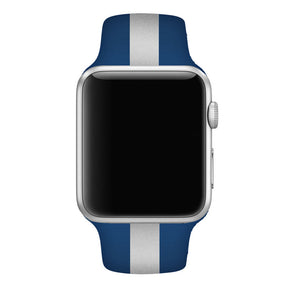 Soft Silicone Watch Bands Pattern Printed Band for iWatch Series6/5/4/3/2/1/SE-BlueSilver