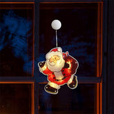 Lighted Window Ornament for Christmas Bettery Operated with Suction Cup-Santa