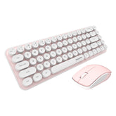 Wireless Keyboard and Mouse Set Combo 2.4G for Laptop Desktop-IDou-Peach Pink