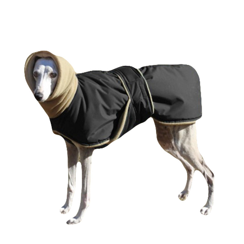 Dogs Warm Thicken Fleece Portable Color Matching Jacket-Black