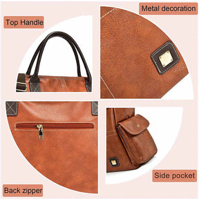 Large Hobo Handbags for Women Sturdy Top Handle Shoulder Bags with Adjustable Strap-Brown