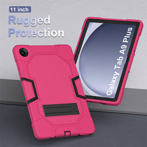 Silicone Tablet Case with Stand for Samsung Galaxy Tab A9 Plus 2023-RoseBlack