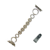 O Shape Watch Band Business Stainless Steel Wristbands for Apple IWatch Series SE/1/2/3/4/5/6 For Women-Silver