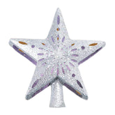 Christmas Star Tree Topper with Built-in Led Snowflake Projector Lights-Silver