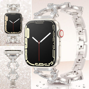 Bling Strap Full Diamonds Metal Jewelry Band for Apple Watch-Starlight