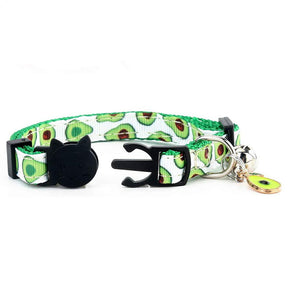 Breakaway Cat Collar with Bell Safety Adjustable Cat Collars-Avocado