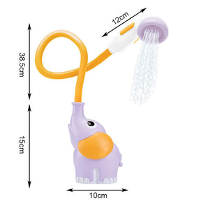 Baby Bath Shower Head Elephant Water Pump with Trunk Spout Rinser for 0-5 Years-Purple