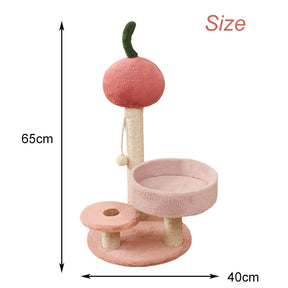 Cherry Cat Tree for Indoor Cats Tower Sisal Scratching Post