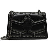 Small Shoulder Chain Bag Ladies Square Crossbody Bag-Black