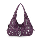 Womens Fashion Hobo Handbag Large Capacity Shoulder Bags-62Purple