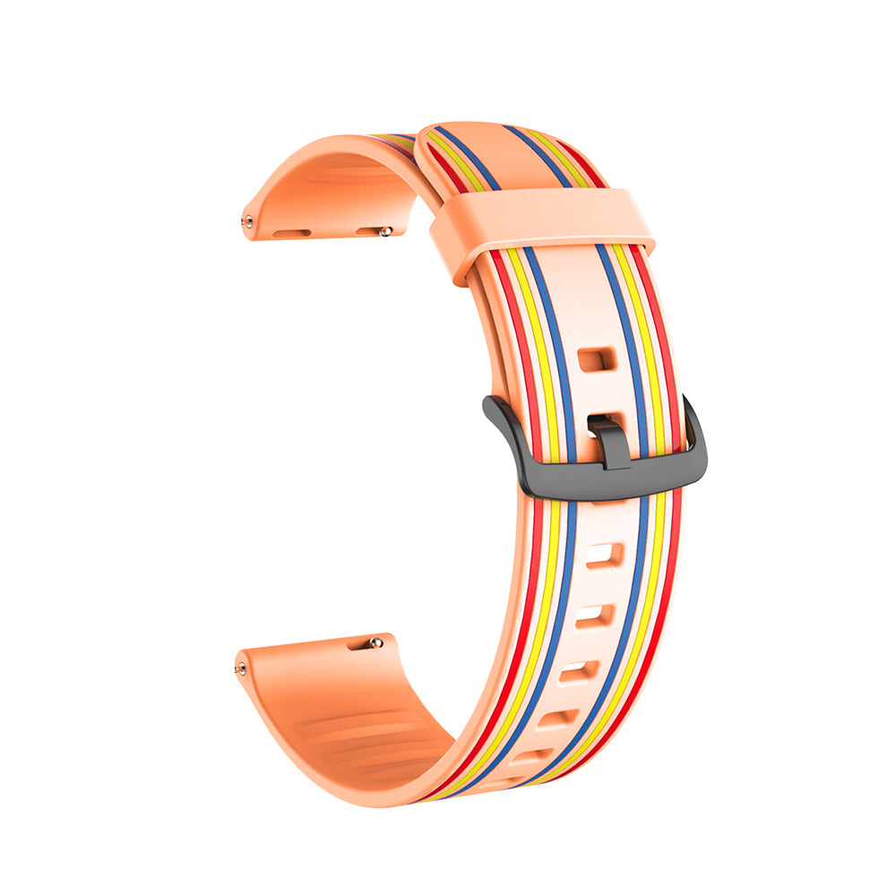 Silicone Band Striped Watch Band For Samsung Galaxy Watch 42/46mm Gear S3 Frontier/Classic(Rainbow Flesh)