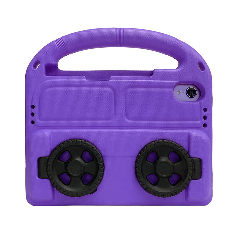 Wheel iPad Case For iPad Mini 6 Shockproof Stand Cover With Handle Stand-Purple