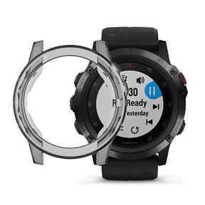 TPU Transparent Frame Case For Garmin Fenix 5X-Gray