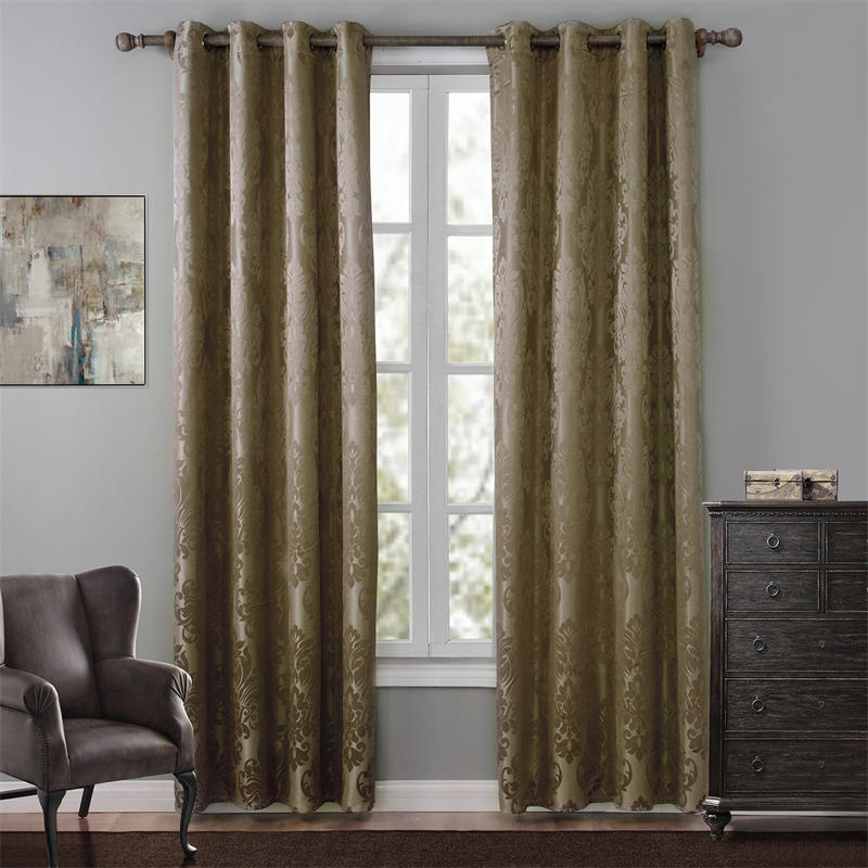 2 Panels Gothic Style Blackout Curtains Grommets Drapes-Brown