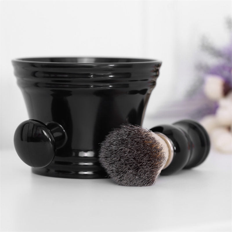 Shaving Soap Mug Bowl with Handle with Shaving Brush Two-Piece Set