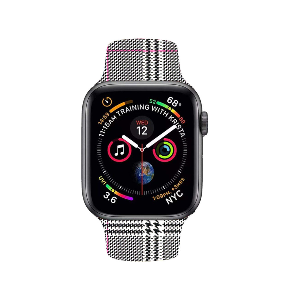 Color Printing Silicone Watch Band For Apple Watch SE/6/5/4/3/2/1(Lattice)