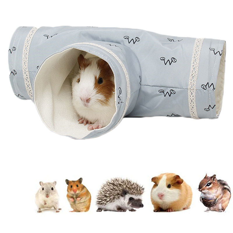 Guinea Pig Tunnels and Tubes Collapsible 3 Way Hideout-Blue