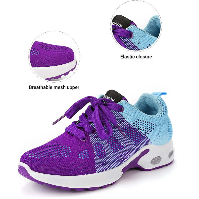Womens Jogging Shoes Mesh Casual Lightweight Cushioned Sneakers-Purple