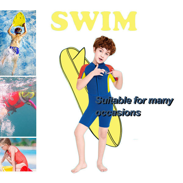 Adore Boys Wetsuit 2.5mm One-piece Warm Short-sleeved Children's Thickened Cold-proof Wetsuit-M150602K-Yellow