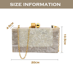 Women Acrylic Evening Clutch bag Glitter Marble Purse for Wedding Prom