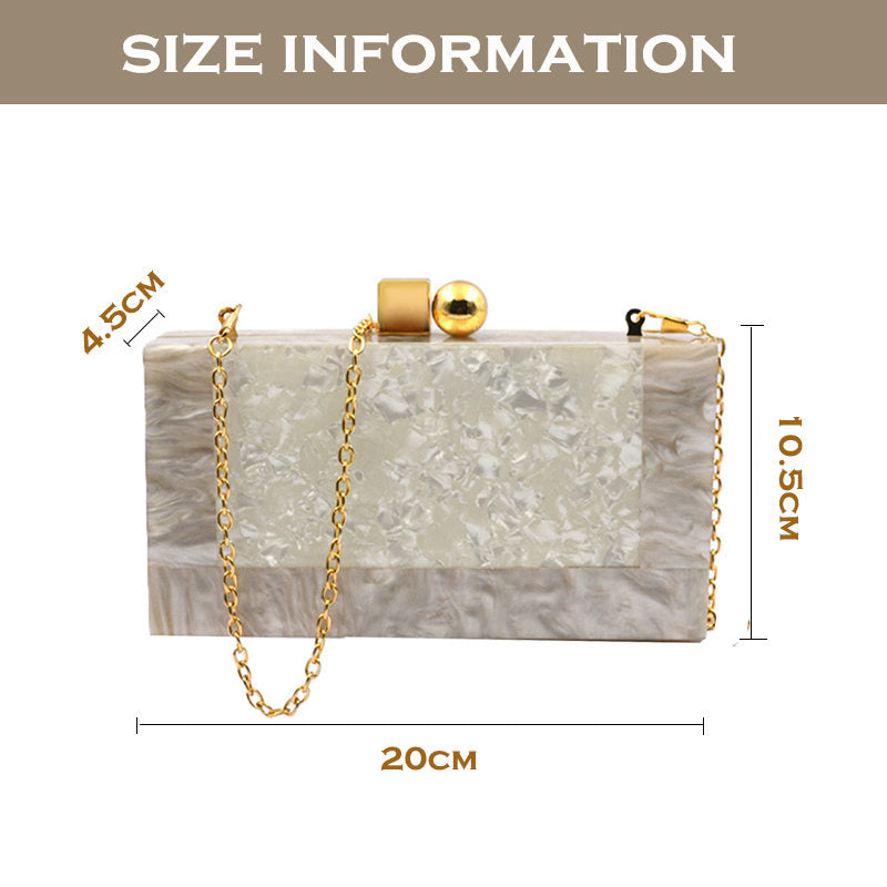 Women Acrylic Evening Clutch bag Glitter Marble Purse for Wedding Prom