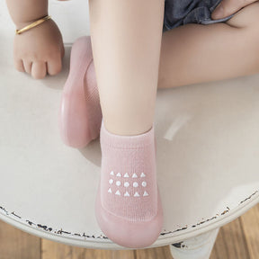 Baby Sock Shoes Soft Sole Non-Skid Slip On Sneakers First Walking-Pink