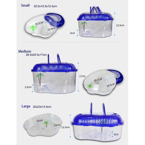 Portable Reptile House Breathable Habitat For Turtle-Blue