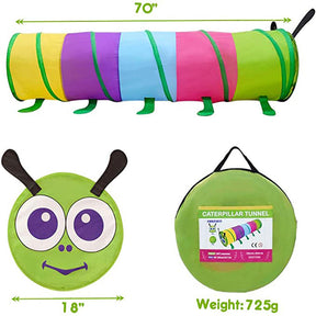 Kids Tunnel Pop Up Crawl Through Toy for Boys Girls Indoor Crawl Toy-Caterpillar