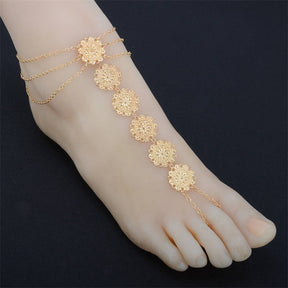 2Pcs Summer Beach Coin Anklets Foot Accessories for Women