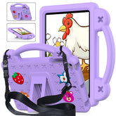 Strawberry Silicone iPad Case Shockproof with Handle for iPad Mini 1/2/3/4/5-LightPurple