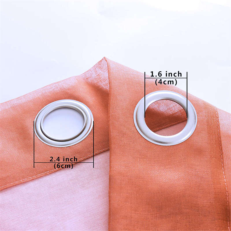 2 Panel Sheer Ombre Curtains Grommet Drapes for Girls Bedroom-OrangeBlue