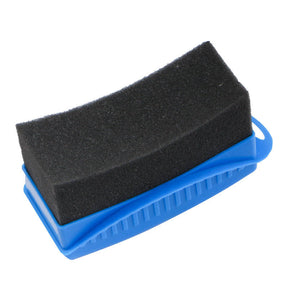 Car Tire Wipe Arc Sponge with Lid Car Cleaning Tool-Blue