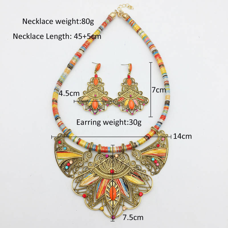 Fashion Ethnic Multicolor Necklace for Women-Purple