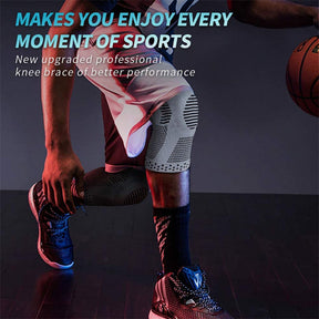 Professional Sports Knee Brace Fitness Spring Support Silicone Anti-collision Knee-BlackRed