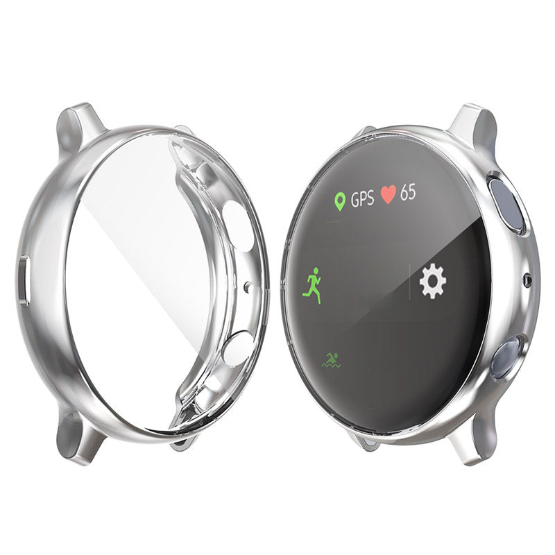 Full Coverage TPU Screen Protective Cover For Samsung Galaxy Watch Active 2 40 44mm-Silver
