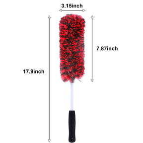 Metal Free Wheel Cleaner Brush Highly Absorbent Tire Brush for Cleaning Tires and Rims-Red