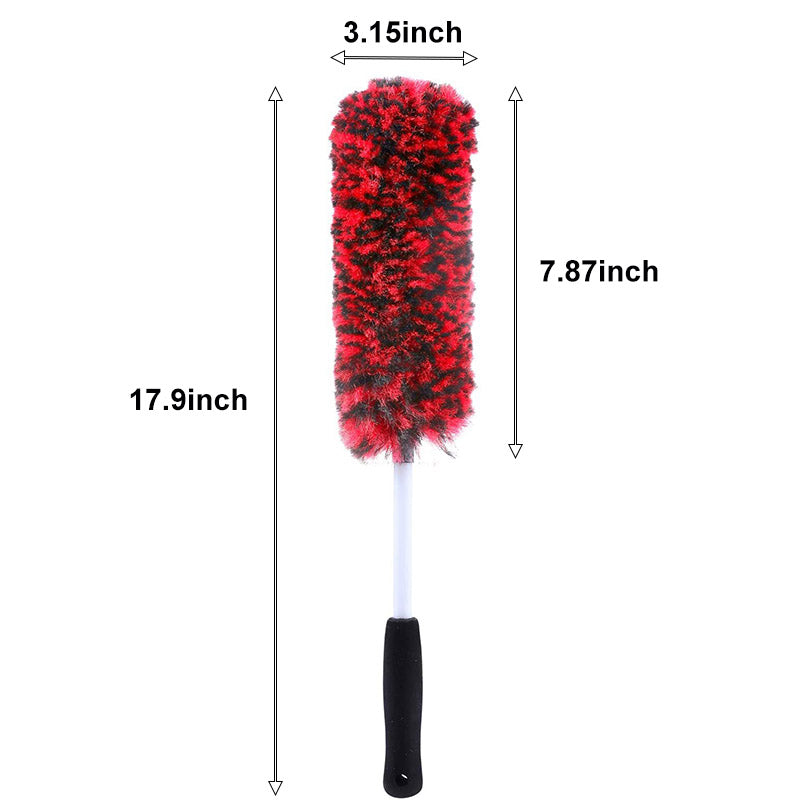 Metal Free Wheel Cleaner Brush Highly Absorbent Tire Brush for Cleaning Tires and Rims-Red