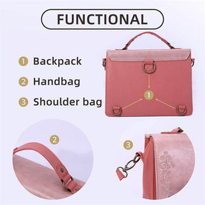 Women Vintage Messenger Bag Lolita Cute Handbags for Girls-Pink