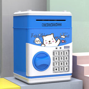 Children's Electronic Piggy Bank with Password Cute ATM Piggy Bank Great Toy Gift-WhiteBear