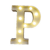 Decorative Led Light Up Number Letters White Plastic Marquee Number Lights Sign Party Wedding Decor Battery Operated (P)