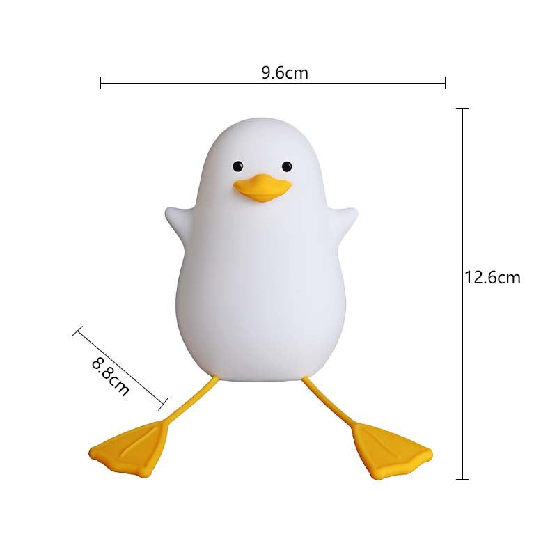 Silicone Duck Bedside Lamp Rechargeable for Nursery-Yellow Mouth