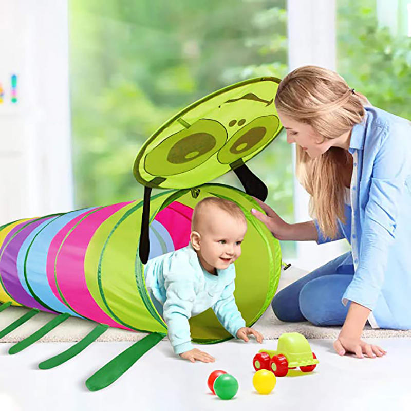 Kids Tunnel Pop Up Crawl Through Toy for Boys Girls Indoor Crawl Toy-Caterpillar