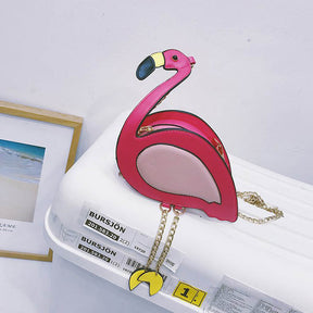 Women PU Leather Handbag Flamingo Crossbody Bag