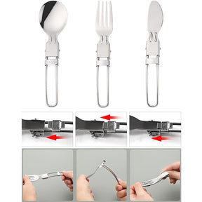 Foldable Flatware Sets Ultralight Utensils for Backpacking Hiking Camping