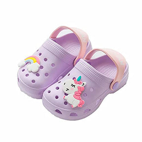 Unicorn Cartoon Childrens Beach Sandals Summer Toddler Boys Girls Slippers-Purple