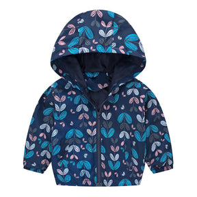 Boys Girls Cartoon Print Zip Lightweight Jacket Hooded Coats Casual Windbreaker-35
