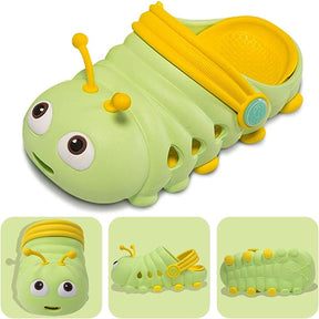 Kids Cute Caterpillar Clogs Lightweight Beach Water Slippers-Light Green